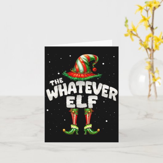 私たちはクリスマスに何でもするエルフ家族のマッチンググループです カード (黄色い花)