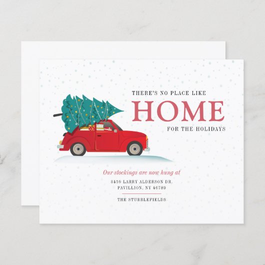 私たちはクリスマスの引っ越し発表のためのアドレスを移動 (正面/裏面)