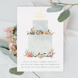 私たちはケーキ婚約した婚約パーティ 箔招待状