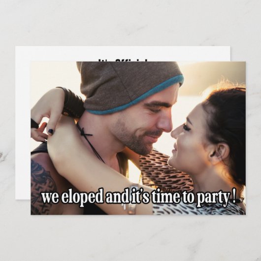 私たちはコッソリ結婚式 現代のウェディングフォト 案内状 (正面/裏面)