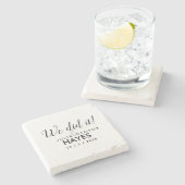 私たちはスクリプト文字結婚式の引き出物 ストーンコースター (横)