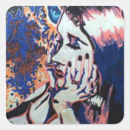 私たちはスティッカーに鎖で繋がっている スクエアシール (正面)