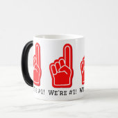 私たちはスポーツ指#1ブラックチームスピリットおもしろい モーフィングマグカップ (正面左)