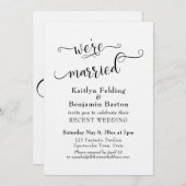 私たちはタイポグラフィ結婚したウェディングレセプションのみ 招待状 (正面/裏面)
