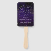 私たちはダークパープルの水色ブラックマジカル金ゴールド ハンドファン (正面)