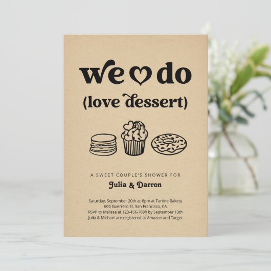 私たちはデザートカップルのウェディングシャワー 招待状 (スタンド正面)