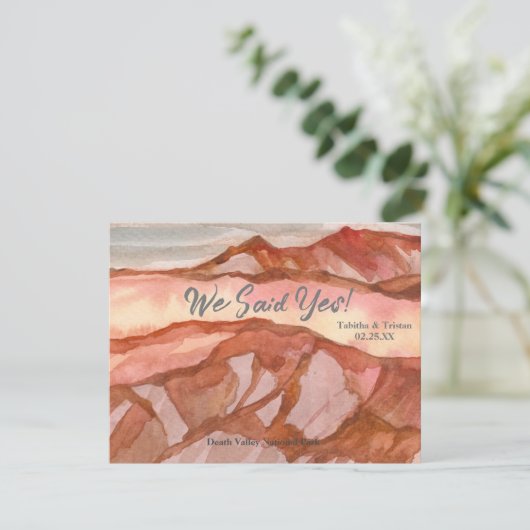 私たちはデスバレーでアウトドアアドベンチャー挙式しました 案内状 (スタンド正面)