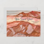 私たちはデスバレーでアウトドアアドベンチャー挙式しました 案内状 (正面/裏面)