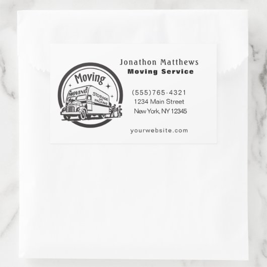 私たちはトラック荷造り会社を移動している 長方形シール (バッグ)