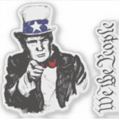 私たちはトランプを支持する人々 MAGA トランプ おじさん サム 私はあなたを欲しい シール (正面)