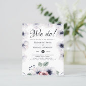 私たちはネイビーブルーホワイトフローラ結婚式の招待をする (スタンド正面)