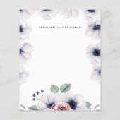 私たちはネイビーブルーホワイトフローラ結婚式の招待をする (裏面)