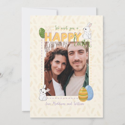 私たちはハッピーイースター写真の家族 シーズンカード (正面)