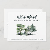 私たちはハッピープレイスの新しいアドレスに移動 案内ポストカード (正面/裏面)