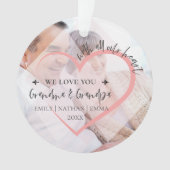 私たちはハートを祖父母のクリスマスが大好き オーナメント (正面)