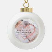 私たちはハートを祖父母のクリスマスが大好き セラミックボールオーナメント (正面)