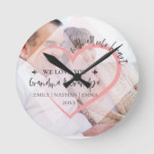 私たちはハートを祖父母のクリスマスが大好き ラウンド壁時計 (正面)