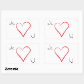 私たちはハートuシール 長方形シール (シート)