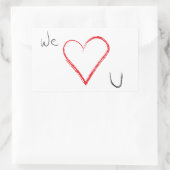 私たちはハートuシール 長方形シール (バッグ)