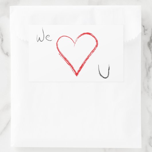 私たちはハートuシール 長方形シール (バッグ)