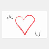 私たちはハートuシール 長方形シール (正面)