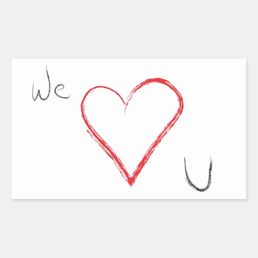 私たちはハートuシール 長方形シール (正面)