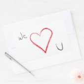 私たちはハートuシール 長方形シール (封筒)