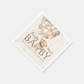 私たちはバルーンベア赤ちゃんシャワーを待つことができる スタンダードカクテルナプキン (角)