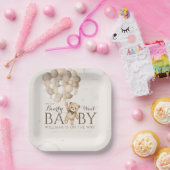 私たちはバルーンベア赤ちゃんシャワーを待つことができる ペーパープレート (パーティー)