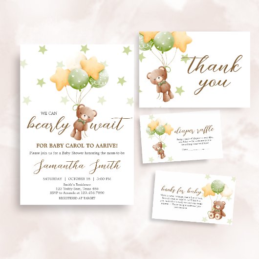 私たちはバルーン赤ちゃんシャワーを待つことができる 招待状