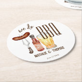 私たちはバーベキューカップルのシャワーの好意を行う ラウンドペーパーコースター (アングル)