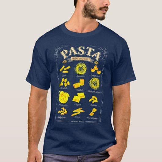 私たちはパスタイタリアンタイプギフトが大好きイタリアン Tシャツ (正面)