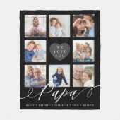 私たちはパパを愛している |孫と家族の写真 フリースブランケット (正面)