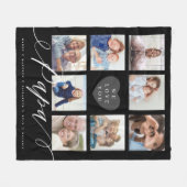 私たちはパパを愛している |孫と家族の写真 フリースブランケット (正面(横))