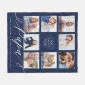 私たちはパパを愛している |孫と家族の写真 フリースブランケット (正面(横))