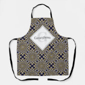 私たちはパーソナライズされたあなたを見ている海軍と金ゴールドタイル エプロン (正面)