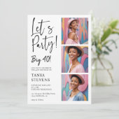 私たちはパーティー写真黒の驚き40歳の誕生日 招待状 (スタンド正面)