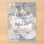 私たちはパート2の写真結婚続編スクリプトを行う アクリル招待状 (正面)