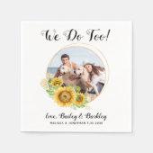 私たちはヒマワリの写真パーソナライズされたペットを結婚行う スタンダードカクテルナプキン (正面)