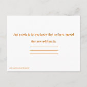 私たちはヒマワリの新しいアドレスで移動した 案内ポストカード (裏面)