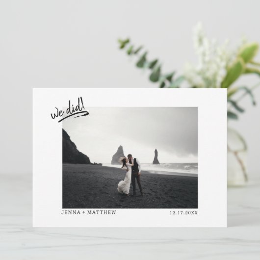 私たちはビーチで結婚しました エロープメント写真 案内状 (スタンド正面)