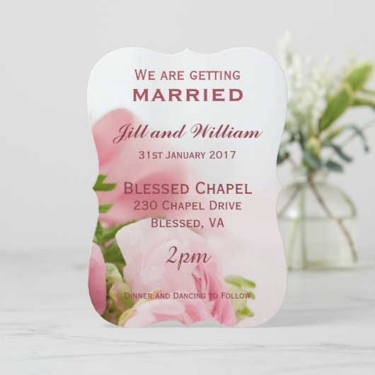 私たちはピンクのバラと結婚結婚している 招待状 (スタンド正面)