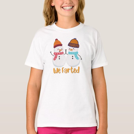 私たちはファートクリスマス雪だるま Tシャツ (正面)