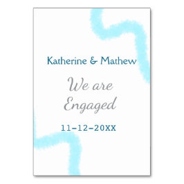 私たちはブルーグレーの水彩スパイラルスタイルのエンゲージにしました テーブルナンバー