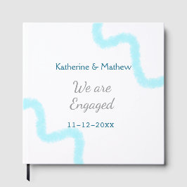 私たちはブルーグレーの水彩スパイラルスタイルのエンゲージメントです ゲストブック