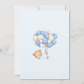 私たちはベアバルーン男の赤ちゃんシャワーを心待ちできる 招待状 (裏面)