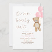 私たちはベアバルーン赤ちゃんシャワーを心待ちできる 招待状 (正面)
