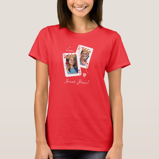 私たちはペア素晴らしの写真カスタムバレンタインを作る Tシャツ (正面)