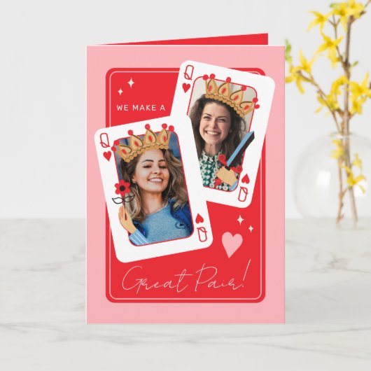 私たちはペア素晴らしレズビアン写真のバレンタインを作る カード (黄色い花)