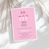 私たちはポップボトルピンクの女の子の赤ちゃんシャワー 招待状